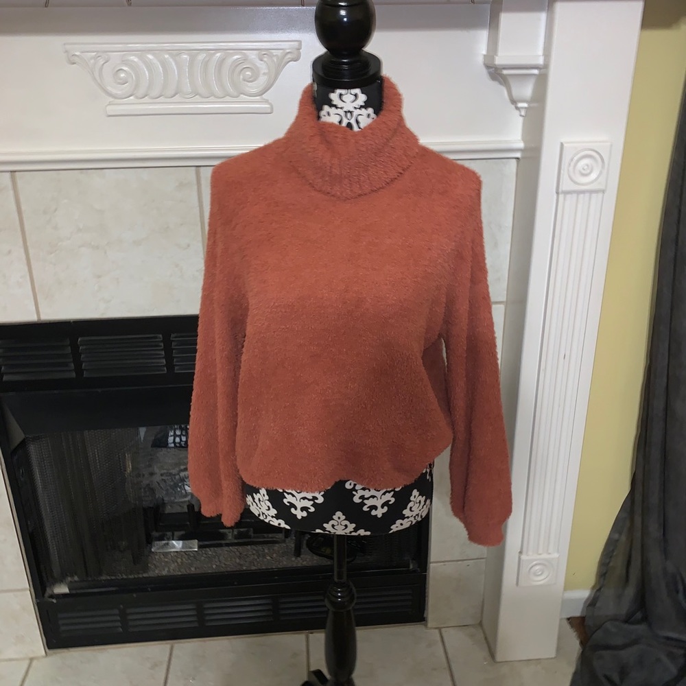 SO fuzzy turtleneck sweater